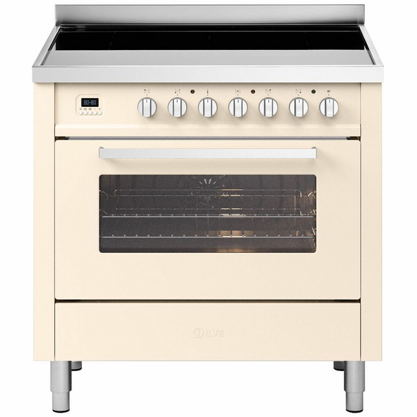 ILVE 90cm Pro Line Single Electric Oven with Induction Cooktop LBI09WMPAW Winning Appliances