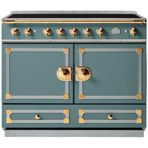 La Cornue Cornufe 110cm Induction Freestanding Oven Ocean with Polished Brass