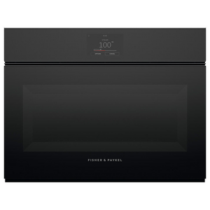 Fisher & Paykel Series 9 60cm Minimal Compact Handleless Combi-Steam Oven Black Glass