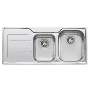 Oliveri Flinders 1 and 3/4 Bowl Topmount Sink with Left-Hand Drainer