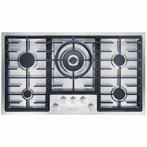 Miele 90cm 5 Burner Natural Gas Cooktop with Dual Wok Burner and QuickStart Controls Stainless Steel