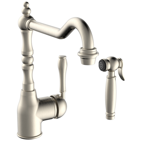 Armando Vicario Provincial Kitchen Mixer Tap with Side Spray 400073BN