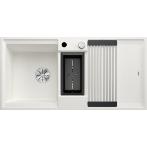 Blanco Adira 6S Single Bowl Sink with Additional Bowl and Right Hand Drainer White