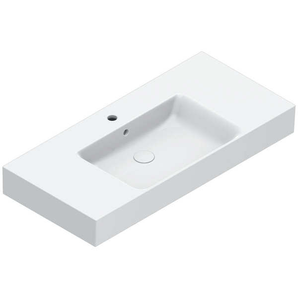 Catalano Premium 1000x470 Centre Bowl Basin With Taphole Gloss White 0221011001