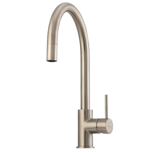 Oliveri Venice Pull Out Goose Neck Mixer Tap Brushed Nickel