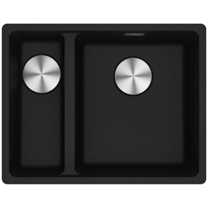 Franke Maris 340/150mm 1 and 1/2 Bowl Left Flushmount Sink with Extension Drainer Onyx