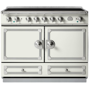 La Cornue Cornufe 110cm Induction Freestanding Oven Pure White with Brushed Nickel