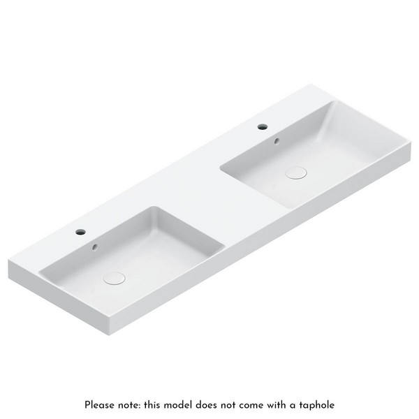 Catalano Zero 1500x500 Double Bowl Basin Gloss White No Taphole 0121520001