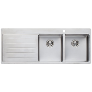 Oliveri Sonetto Double Bowl Left Hand Drainer Topmount Sink