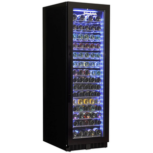 Schmick Upright Black Glass Door Wine Refrigerator Black