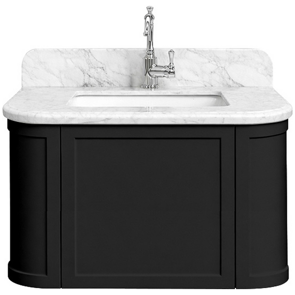 Turner Hastings Evara 75x53 Wall Hung Vanity with Real Marble Top and Ceramic Undercounter Basin Volcanic Ash 1TH EV751-VA-1TH