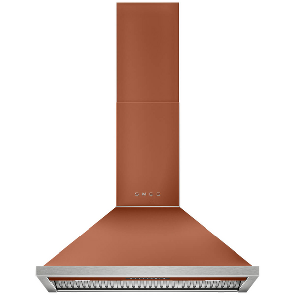 Smeg 90cm Portofino Decorative Wall Rangehood Amber Clay KCU94ACM