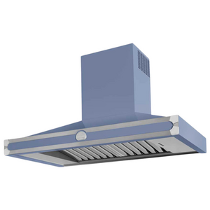La Cornue Cornufe 110cm Canopy Rangehood Paris Blue with Brushed Nickel
