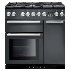 Falcon 90cm Nexus Freestanding Dual Fuel Oven/Stove Slate and Chrome