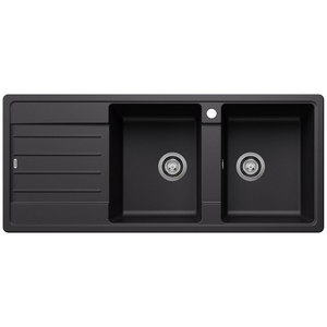 Blanco LEGRA 8S Double Bowl with Left Hand Drainer Silgranit Black