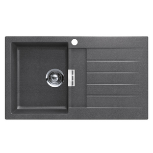 Abey Shock Signus Single Bowl Topmount Sink with Right Hand Drainer Stone