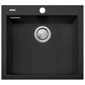 Oliveri Santorini Large Single Bowl Topmount Sink Matte Black
