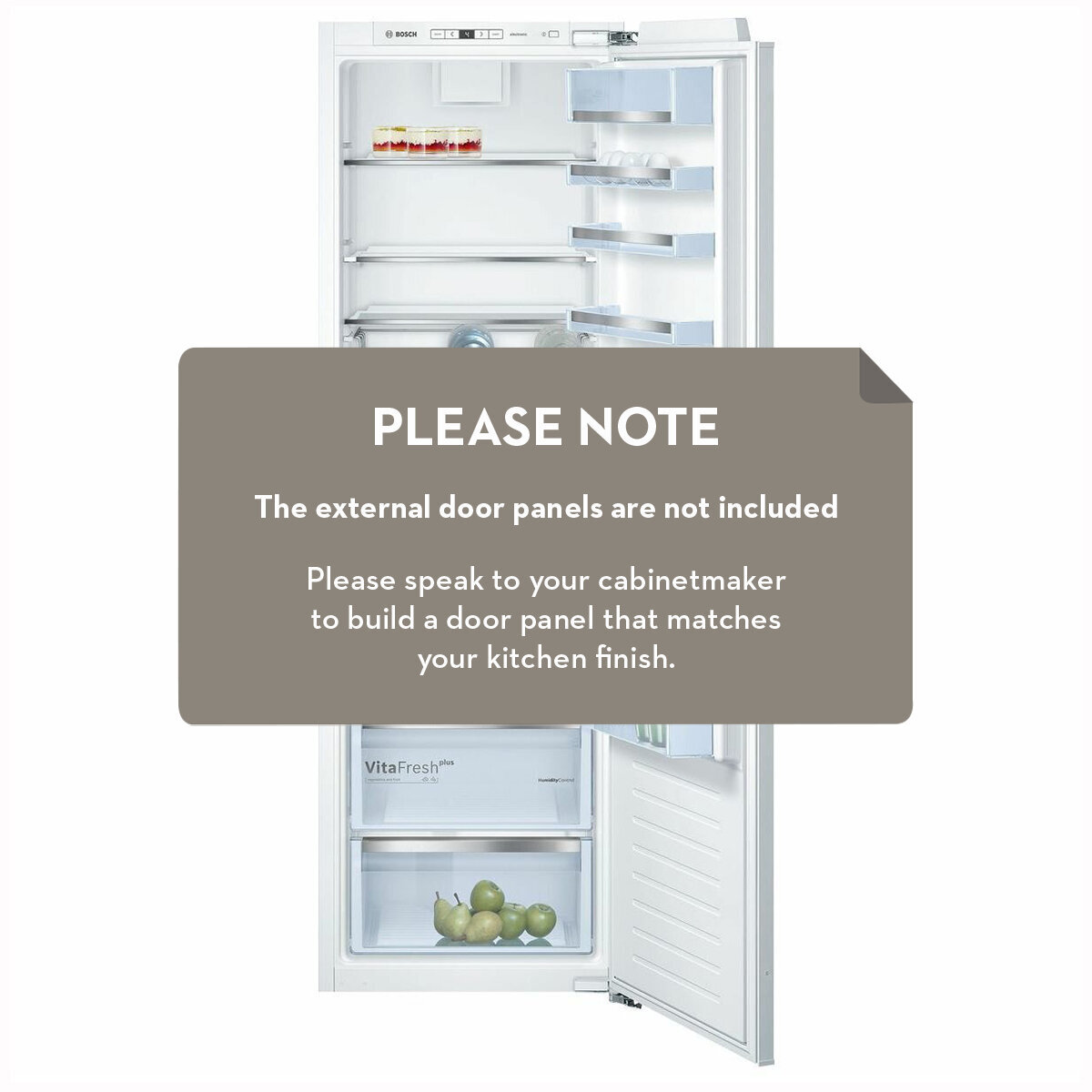Bosch integrated sale full height fridge