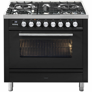 ILVE Professional Plus Series 90cm Dual Fuel Five Burner Oven with Milano Knobs P09PDWE3MG