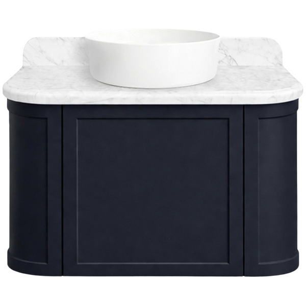 Turner Hastings Evara 75x53 Wall Hung Vanity with Real Marble Top To Suit Above Counter Basin Aegean Blue NTH EV755-AB-NTH