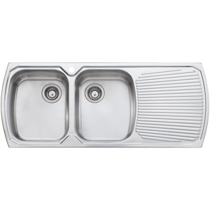 Oliveri Monet Double Bowl Right Hand Drainer Topmount Sink