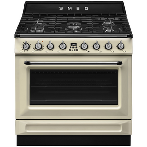 Smeg 90cm Victoria Dual Fuel Cream Freestanding Oven