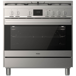 Haier 90cm 300 Series Dual Fuel Freestanding Oven Stainless Steel