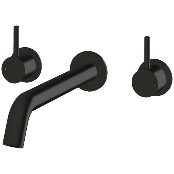 Sussex Taps Virgo Wall Basin or Bath Set 250mm LUXPVD Matte Opium Black VGWBBS25001-58