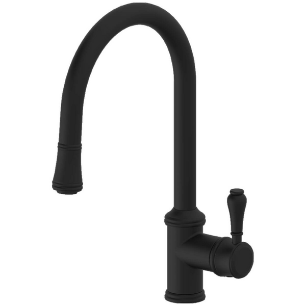 Armando Vicario Provincial Pull Out Kitchen Mixer Tap Black 400674B-LF