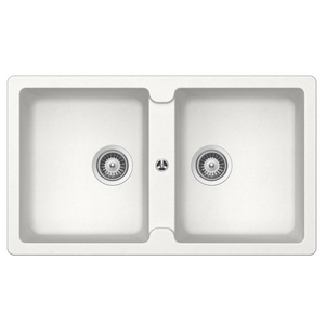Abey Schock Typos N200 Double Bowl Sink with No Taphole - Alpina