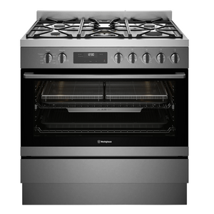 Westinghouse 90cm Dual Fuel Freestanding Cooker with AirFry Dark Stainless Steel