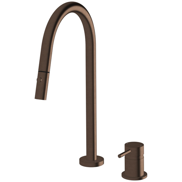 Sussex Taps Virgo Hob Set Pull Out Spray Tap Living Rustic Bronze VGHMSPOS01-21