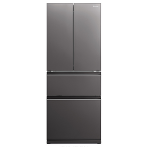 Mitsubishi Electric LX Series 442L French Door Glass Refrigerator Dark Silver