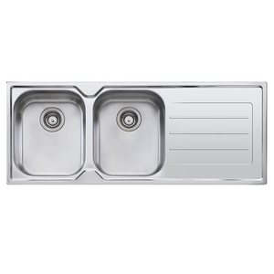 Oliveri Flinders Double Bowl Topmount Sink with Right-Hand Drainer