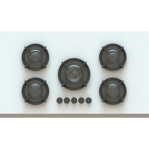 Pitt Elbrus 5 Burner Natural Gas Cooktop Professional Brass ELBRUS5PTNG