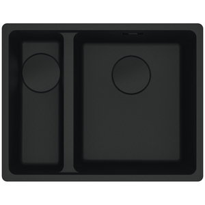 Franke Maris 340/150mm 1 and 1/2 Bowl Left Flushmount Sink with Extension Drainer Matte Black