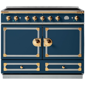La Cornue Cornufe 110cm Induction Freestanding Oven Winter Sky with Polished Brass