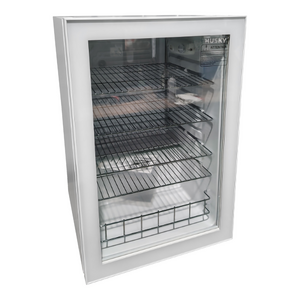 Husky 130L Glass Door Bar Fridge White