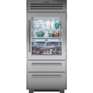 Sub-Zero Pro 660L Built-In Bottom Mount Fridge with Glass Door