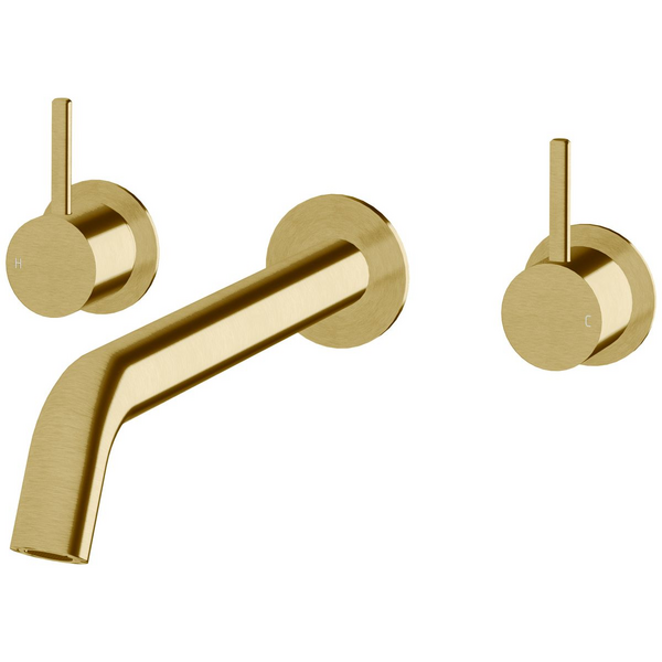 Sussex Taps Virgo Wall Basin or Bath Set 250mm LUXPVD Brushed Pure Gold VGWBBS25001-60