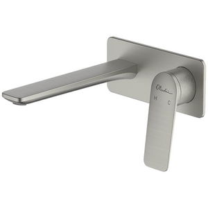 Oliveri Paris Wall Basin Mixer 200mm - Brushed Nickel PA102500BN