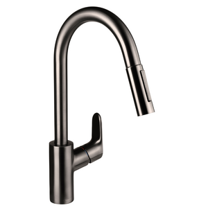 Hansgrohe Decor 240 2jet Sink Mixer Pull Out Tap - Brushed Black Chrome 31815343
