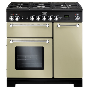 Falcon 90cm Kitchener Freestanding Dual Fuel Oven/Stove Cream and Chrome