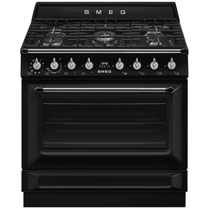 Smeg Victoria Series 90cm Dual Fuel Upright Oven/Stove TRA90GMBL