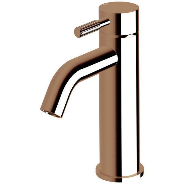 Sussex Taps Virgo Basin Mixer Tap Fluted LUXPVD Silk Rose Gold VGBM-01-F-65