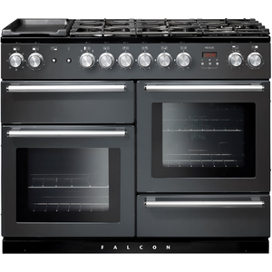 Falcon 110cm Nexus Freestanding Dual Fuel Oven/Stove Slate and Nickel