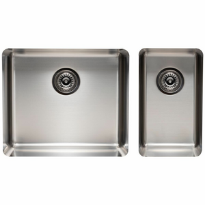 Titan Essentials 500mm & 250mm 1 & 1/2 Double Bowl Kitchen Sink - Stainless Steel