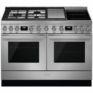 Smeg 120cm Portofino Pyrolytic Freestanding Dual Fuel Oven/Stove