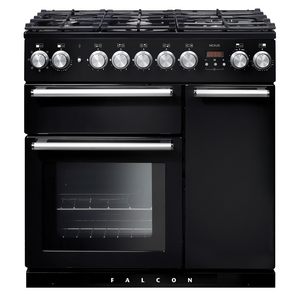 Falcon 90cm Nexus Freestanding Dual Fuel Oven/Stove Black and Chrome NEX90DFBL-CH