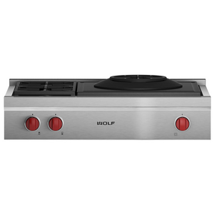 WOLF 91cm Natural Gas Sealed Burner Rangetop with Wok Burner